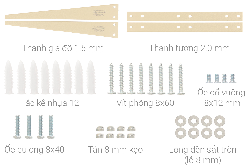 Cặp eke Điện Máy Xanh sắt sơn tĩnh điện 4.5 cm