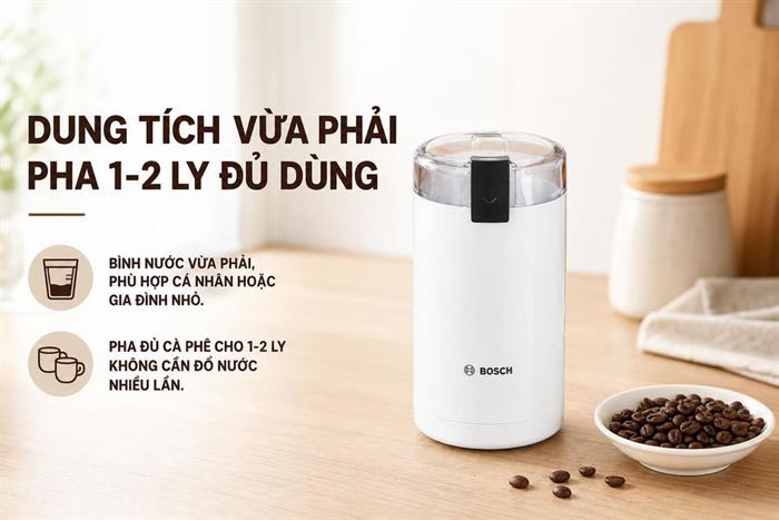 Máy xay cà phê cầm tay Bosch TSM6A011W Màu Trắng