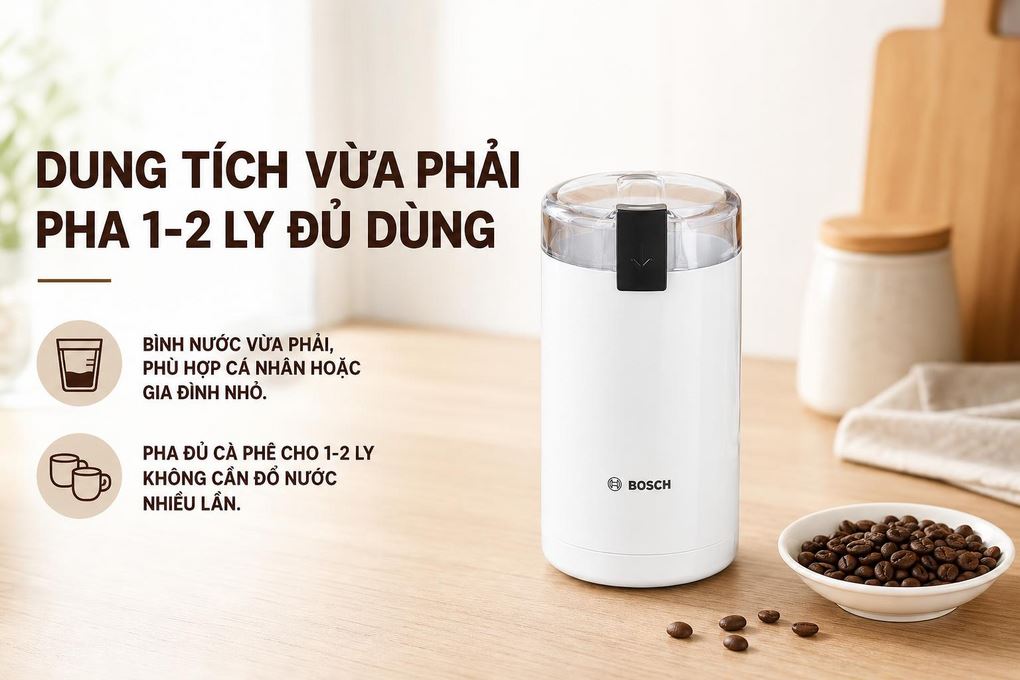 Máy xay cà phê cầm tay Bosch TSM6A011W Màu Trắng