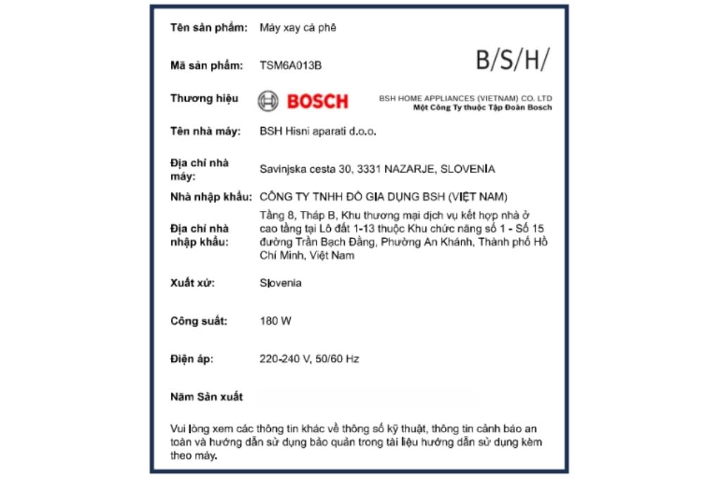 Máy xay cà phê cầm tay Bosch TSM6A013B