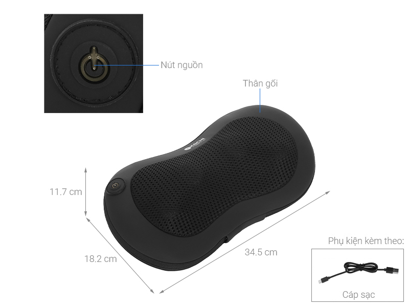 Gối massage đa năng Kachi MK343