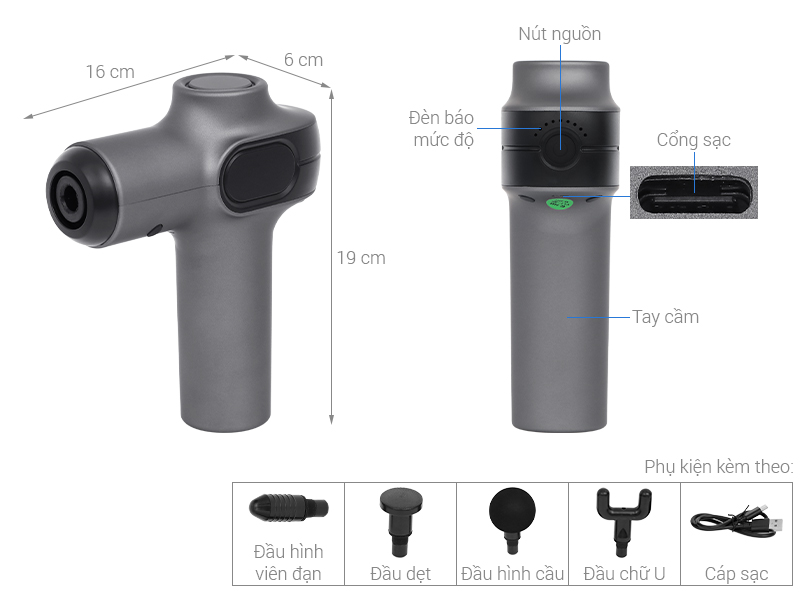 Súng massage cầm tay Kachi MK377