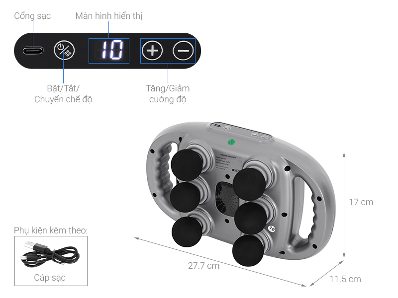 Máy massage 6 đầu Kachi MK390