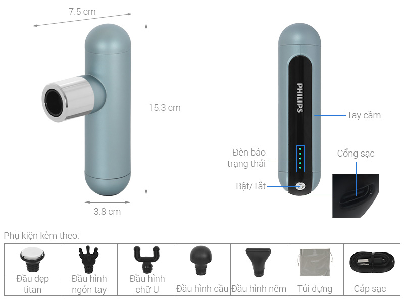 Súng massage cầm tay Philips PPM7303