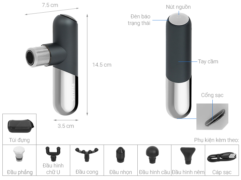 Súng massage cầm tay Philips PPM7501