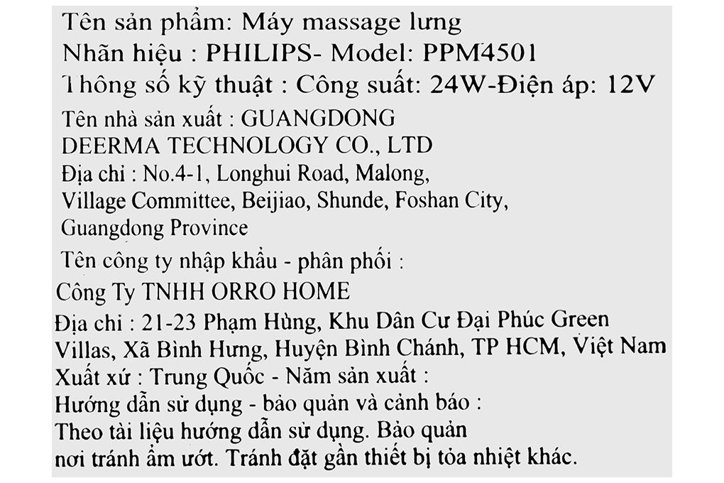 Máy massage lưng Philips PPM4501 Màu Xanh Đậm
