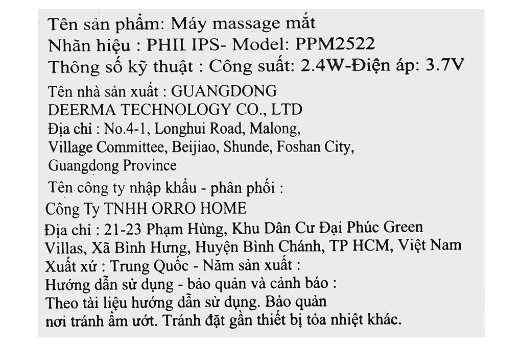 Máy massage mắt Philips PPM2522 Màu Xám