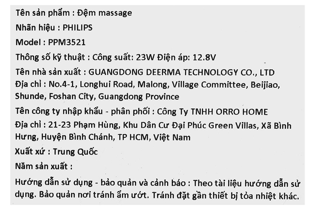 Đai choàng massage cổ vai gáy Philips PPM3521 Màu Xanh dương đậm