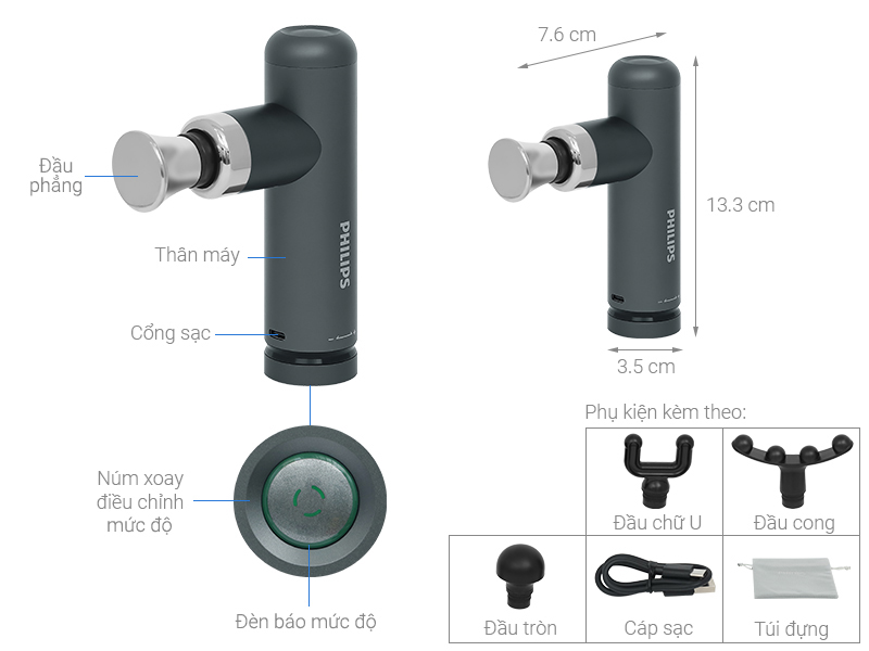 Súng massage cầm tay Philips PPM7308