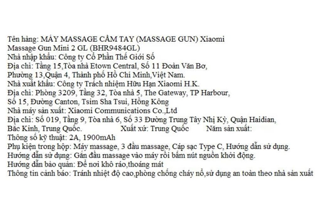 Súng massage cầm tay Xiaomi Mini 2 GL Màu Đen