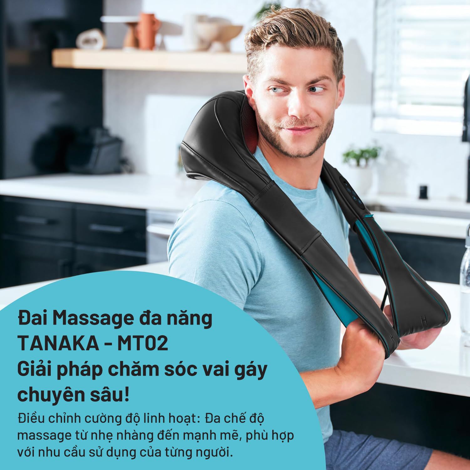 Đai Massage đa năng Tanaka MT02 Màu Đen