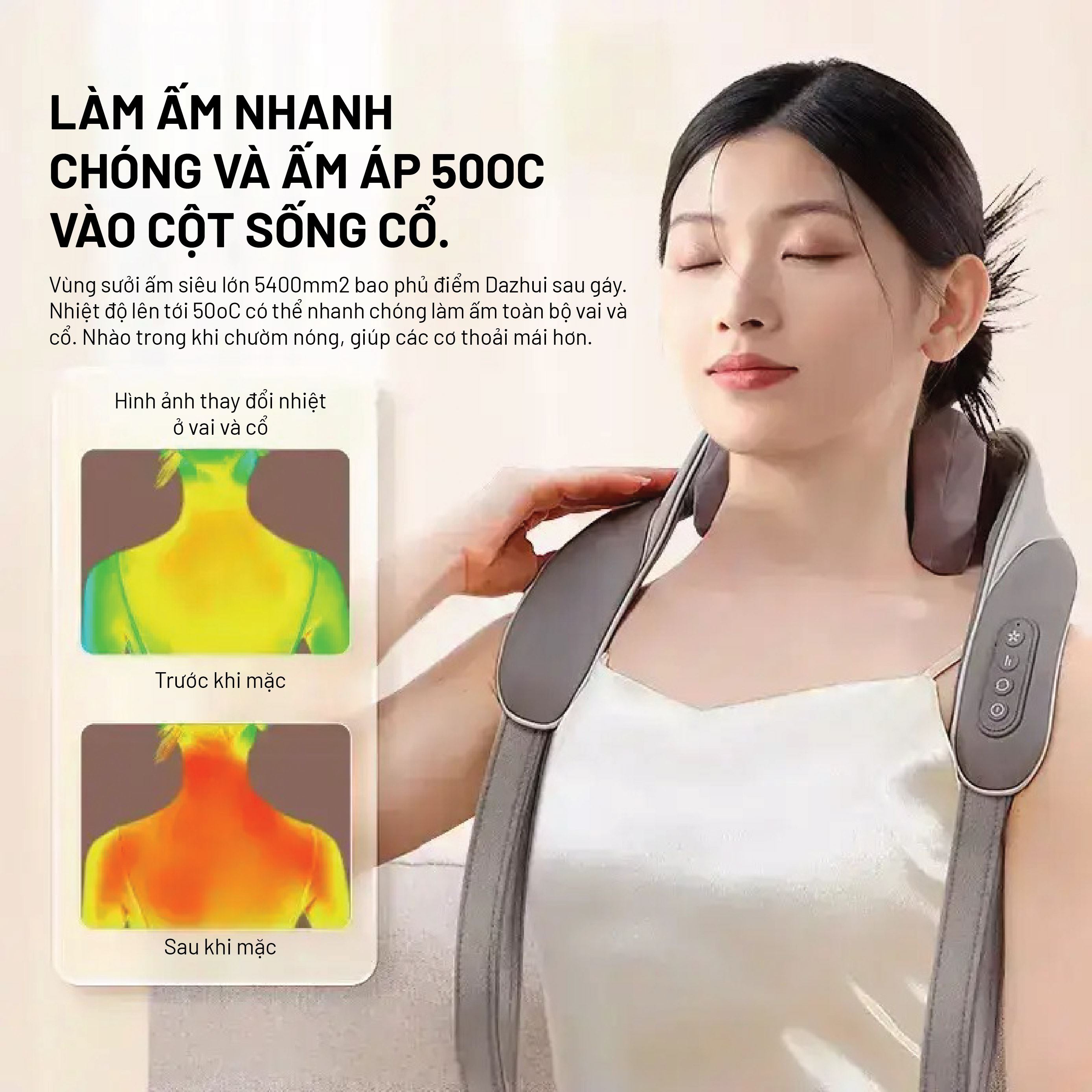 Máy massage cổ vai gáy Tech Love LF104A Màu Trắng - Xám