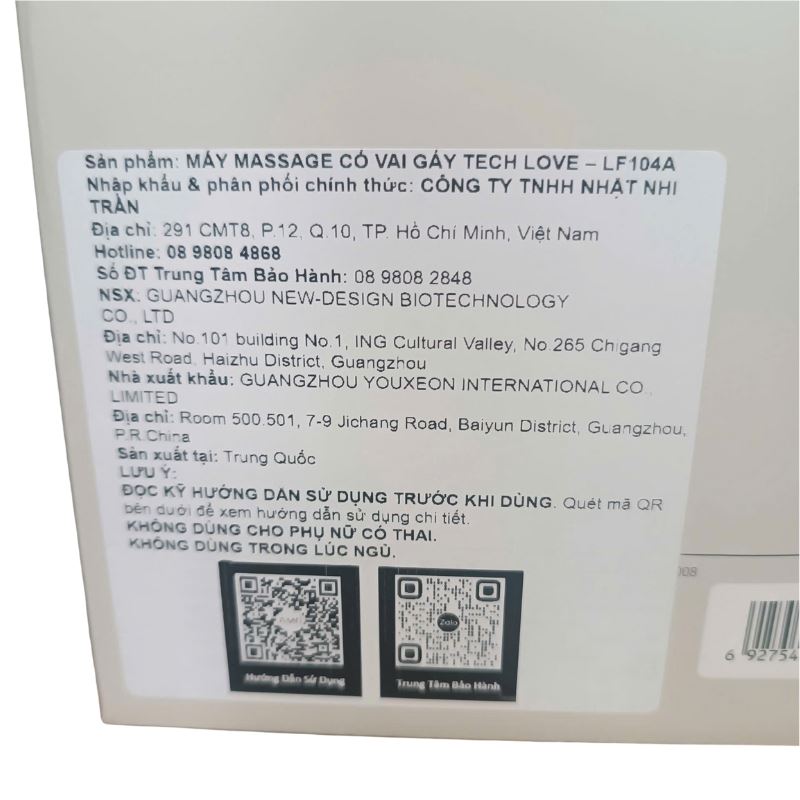 Máy massage cổ vai gáy Tech Love LF104A Màu Trắng - Xám