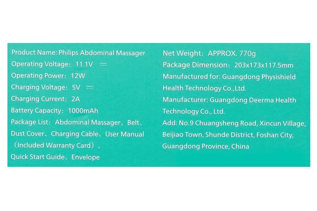 Máy massage đai bụng Philips PPM4371 Màu Hồng