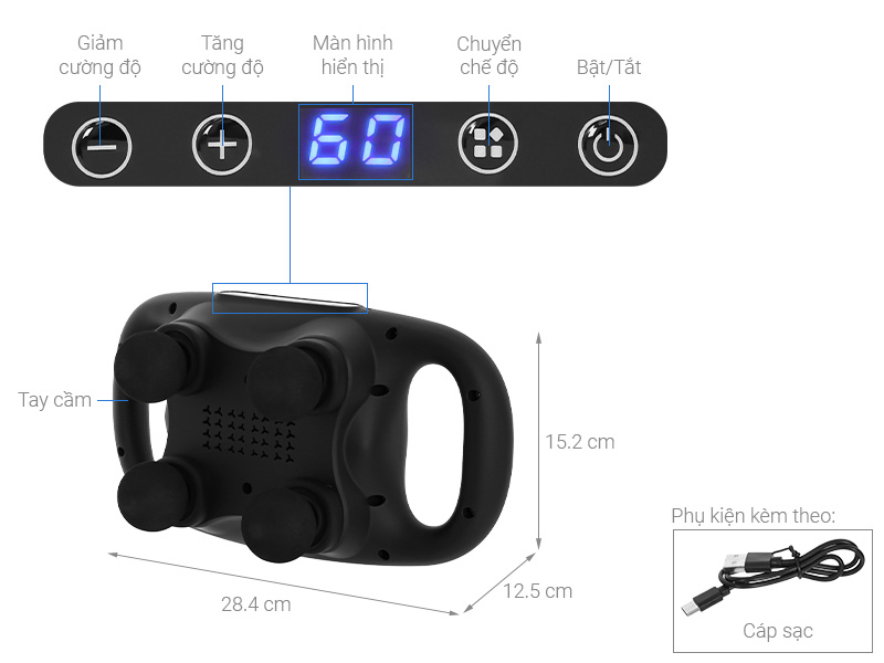 Máy massage 4 đầu Buheung MK-223