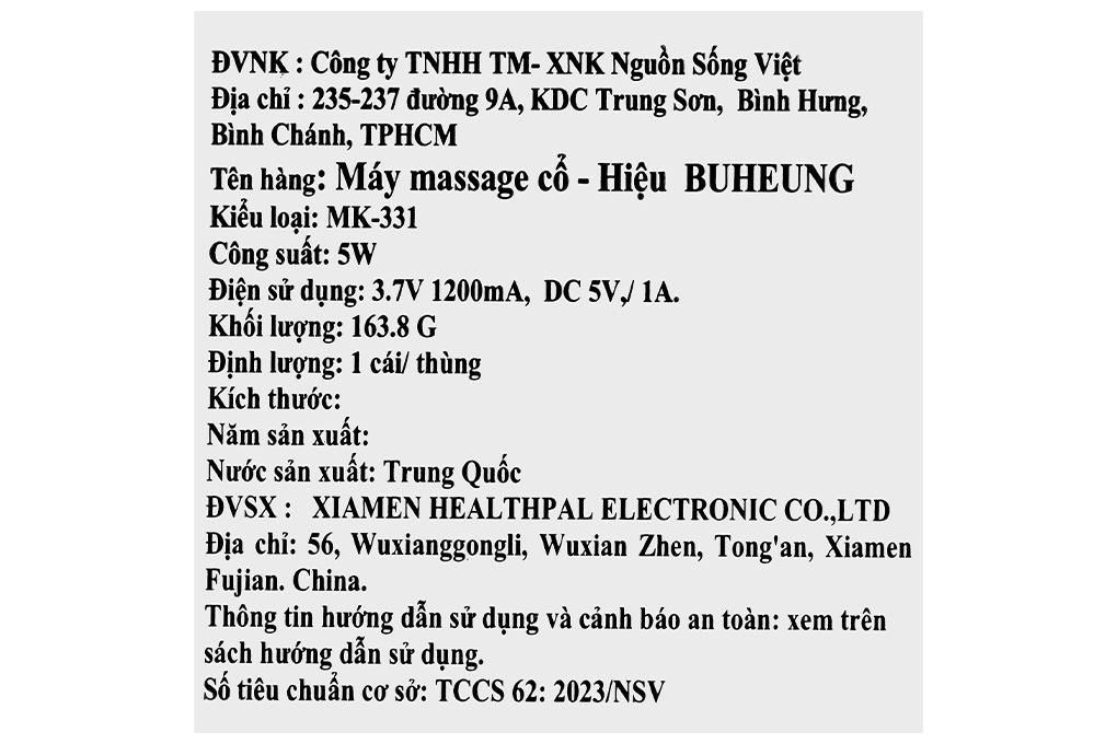 Máy massage cổ Buheung MK-331 - 11