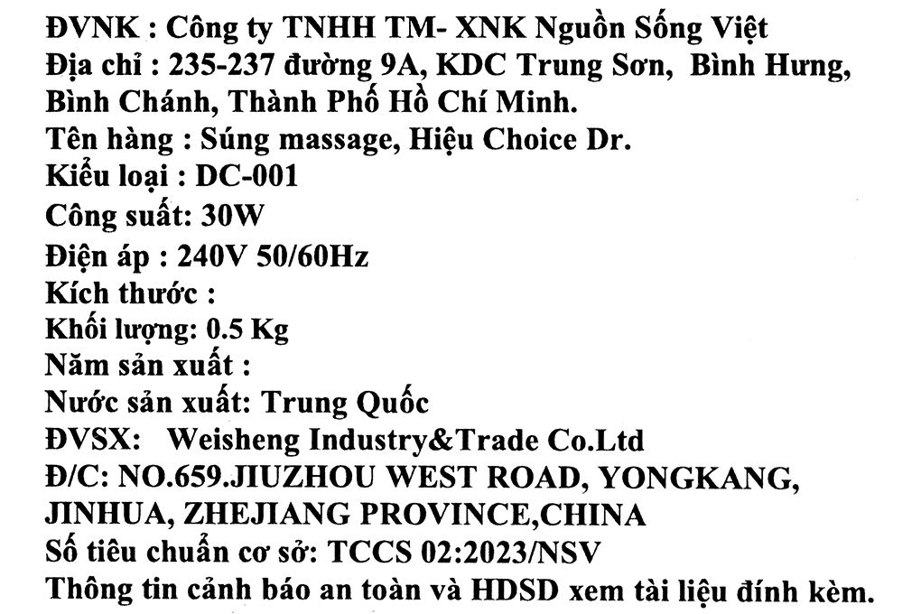 Súng massage Choice Dr DC-001 Màu Trắng