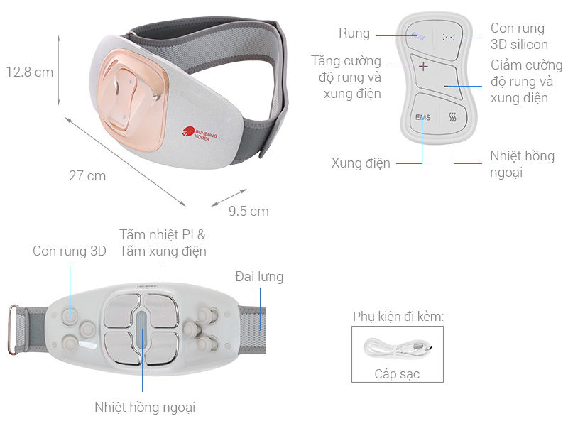 Máy massage đai bụng Buheung MK-340