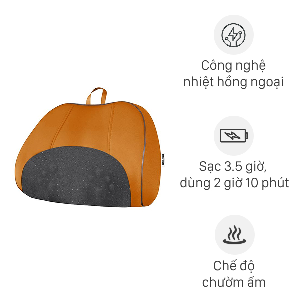 Gối massage hồng ngoại Bomidi MP1 Pro - Đen Cam