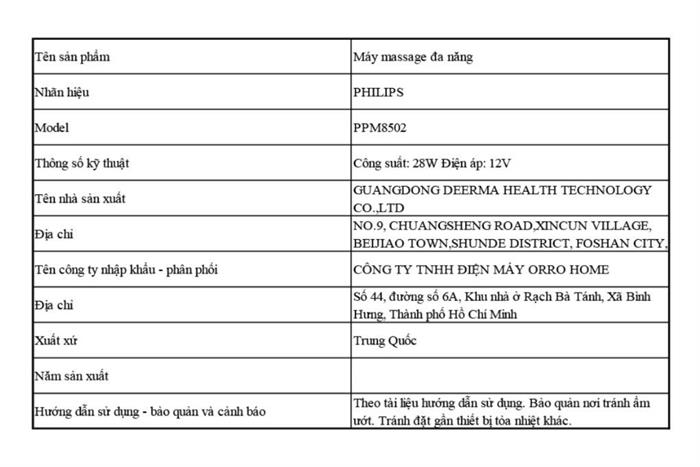 Máy massage lưng Philips PPM8502 Màu Xanh