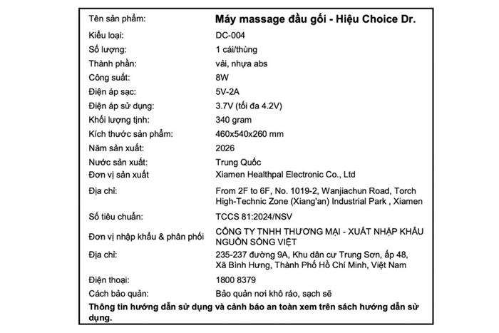 Máy massage đầu gối Choice Dr DC-004 Màu Xám