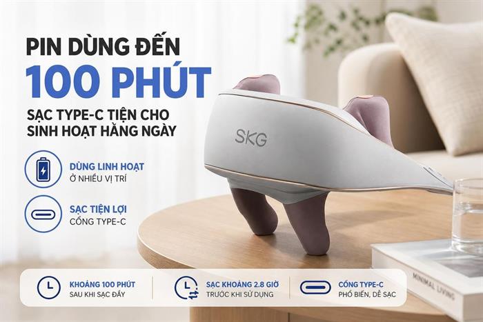Máy massage cổ vai gáy SKG H5 Mini Màu Xám