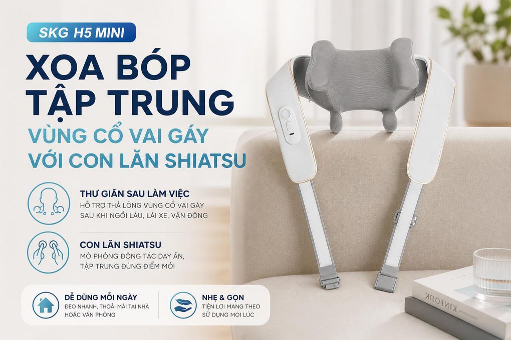 Máy massage cổ vai gáy SKG H5 Mini Màu Xám