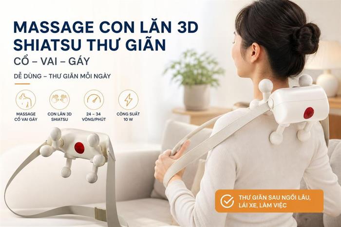 Máy massage cổ vai gáy SKG HS500-2 Màu Xám