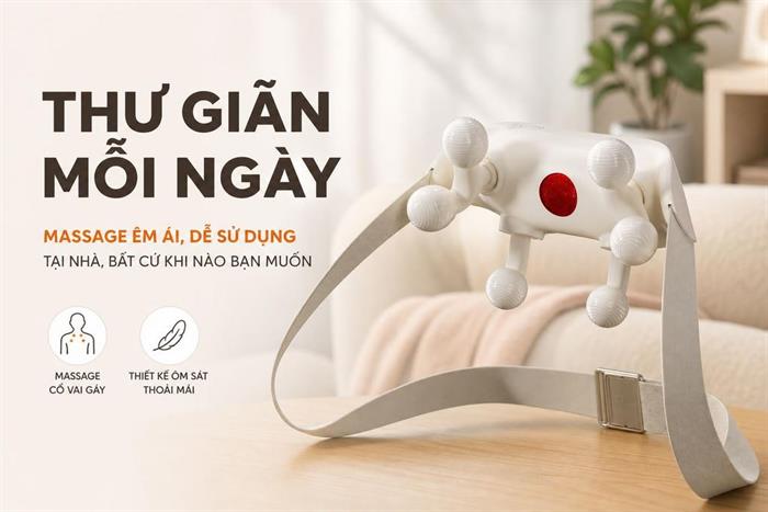 Máy massage cổ vai gáy SKG HS500-2 Màu Xám