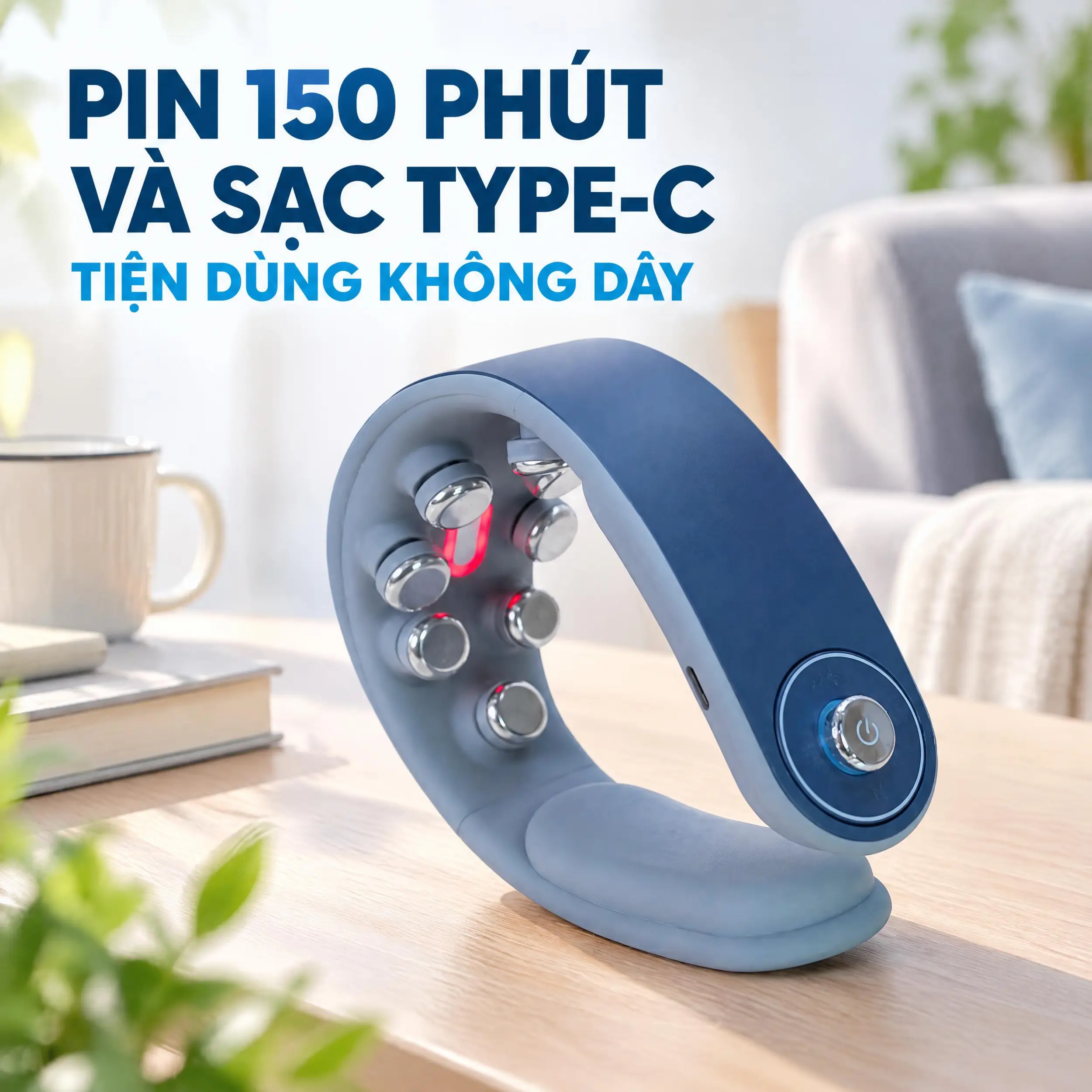Máy massage cổ Bomidi MP3 Màu Xám xanh