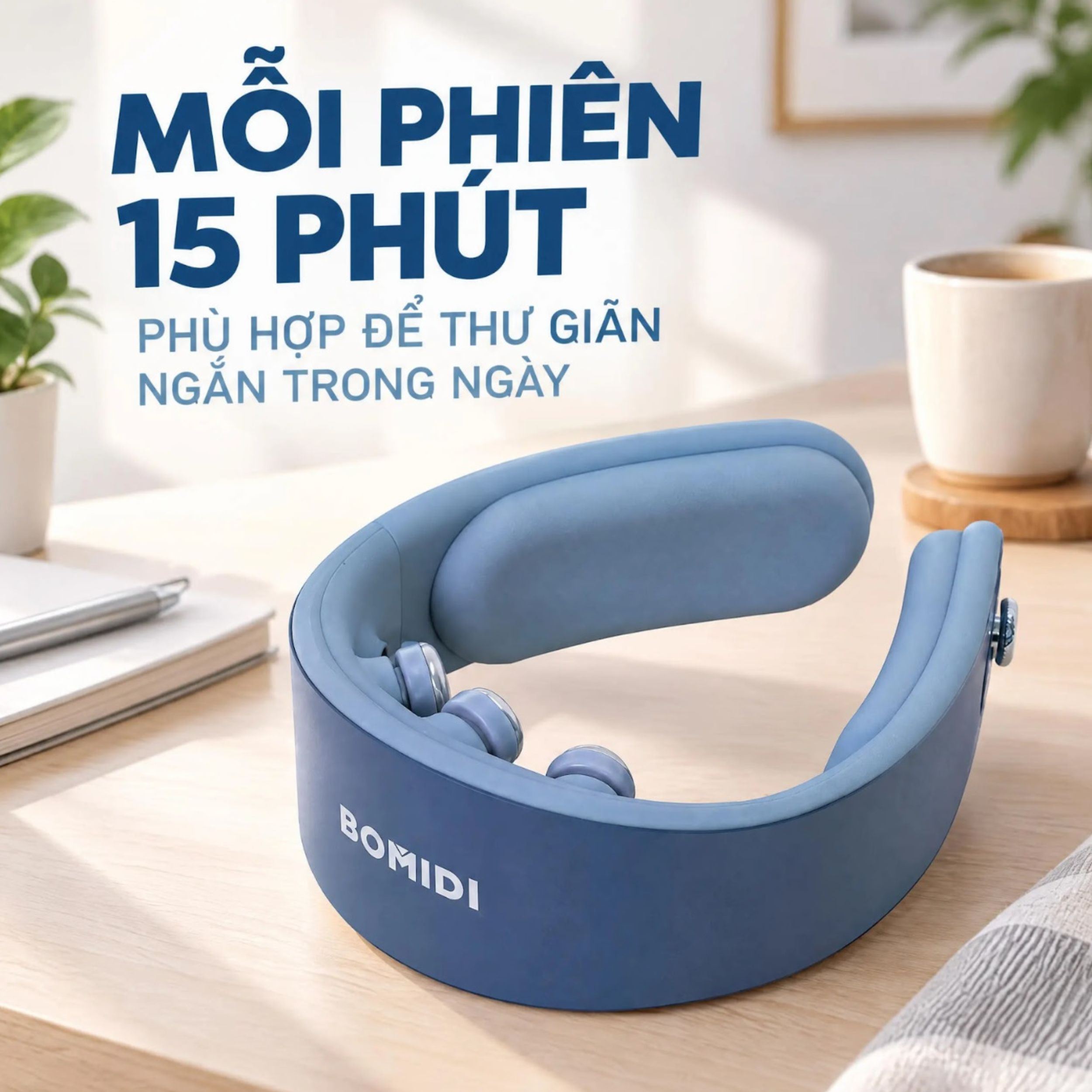 Máy massage cổ Bomidi MP3 Màu Xám xanh