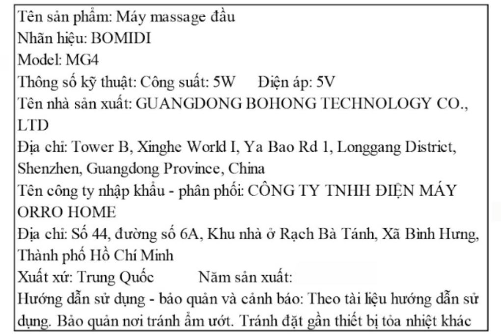 Lược điện massage Bomidi MG4 Màu Xám
