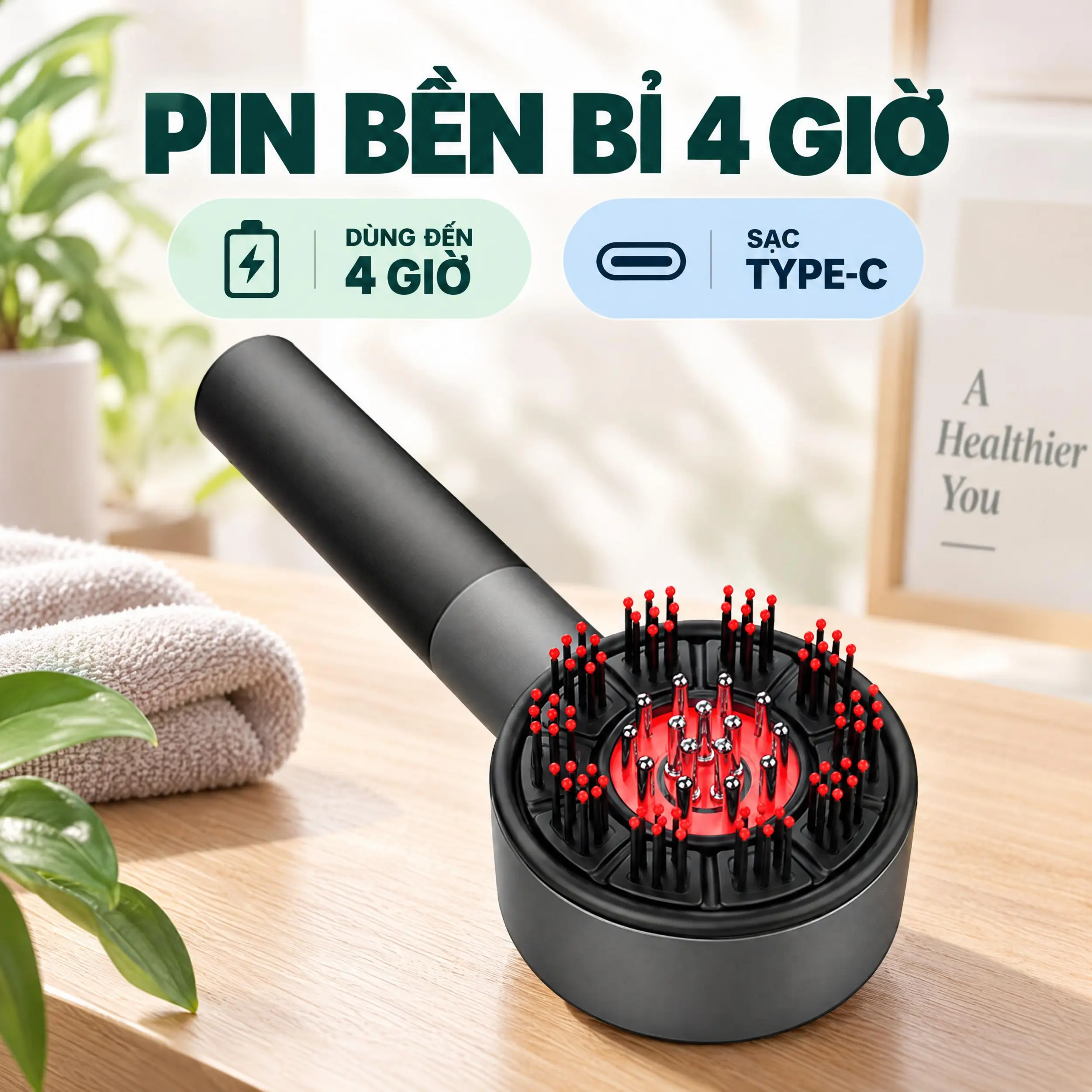 Lược điện massage Bomidi MG4 Màu Xám