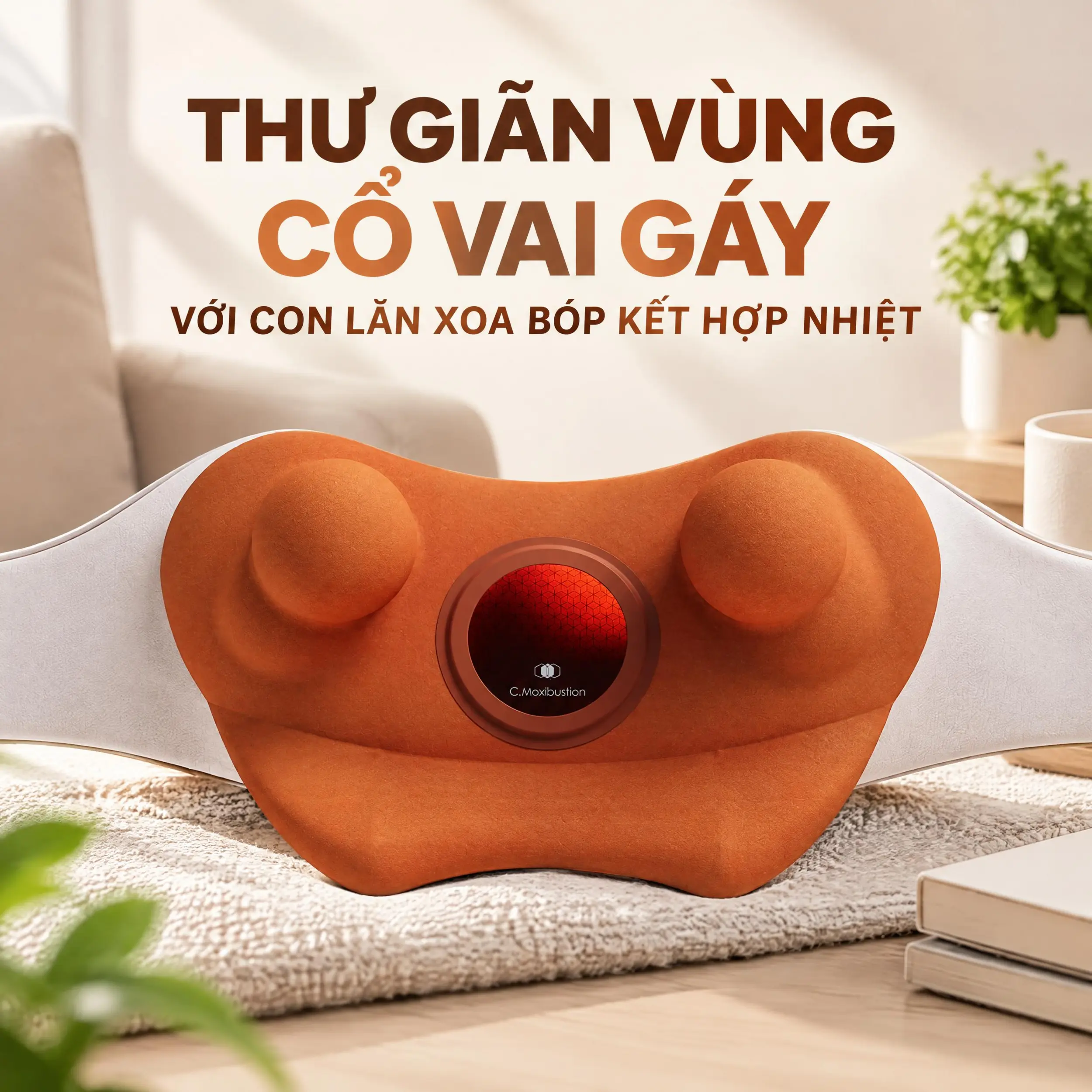 Máy massage cổ vai gáy Breo N6 Mini Màu Trắng - Cam