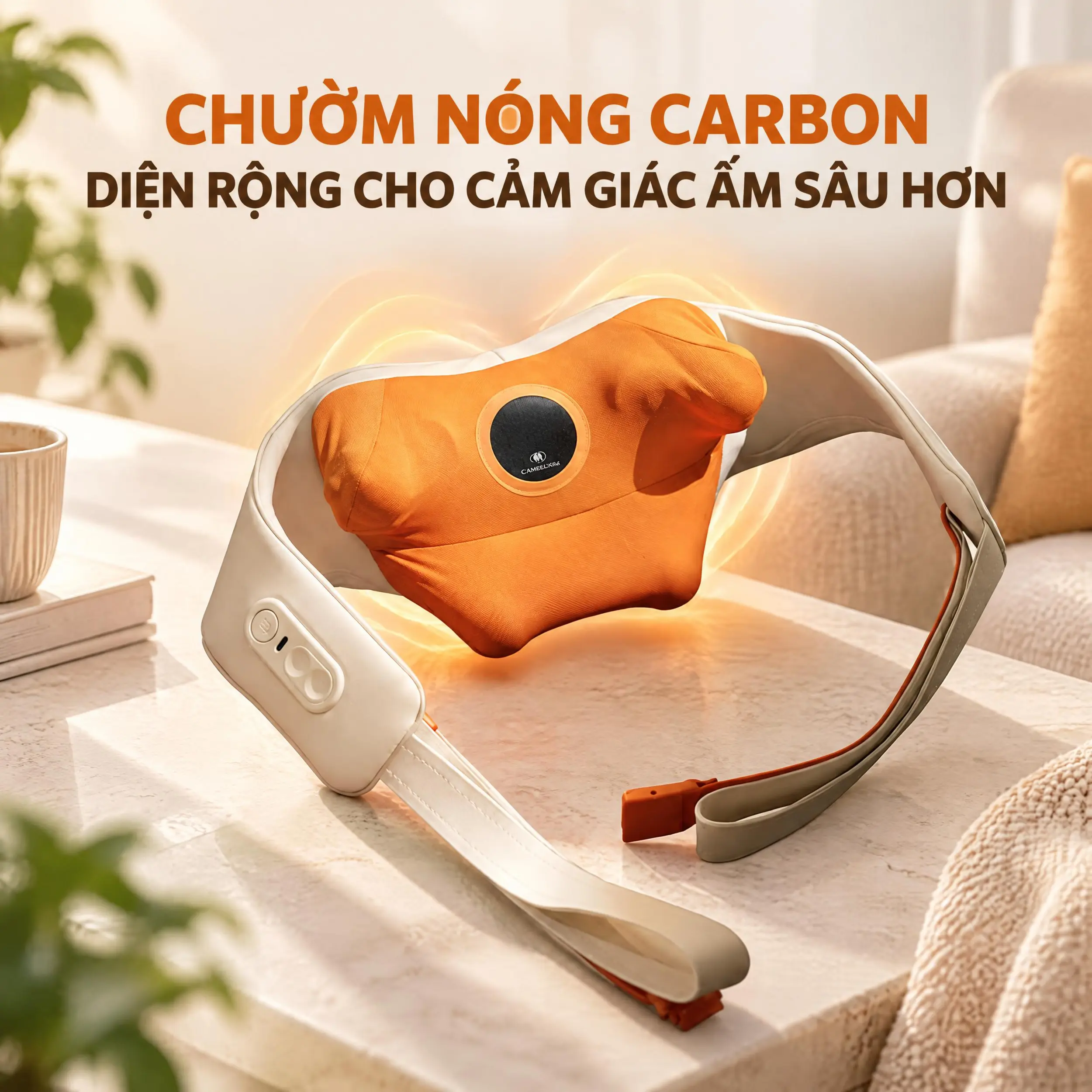 Máy massage cổ vai gáy Breo N6 Mini Màu Trắng - Cam