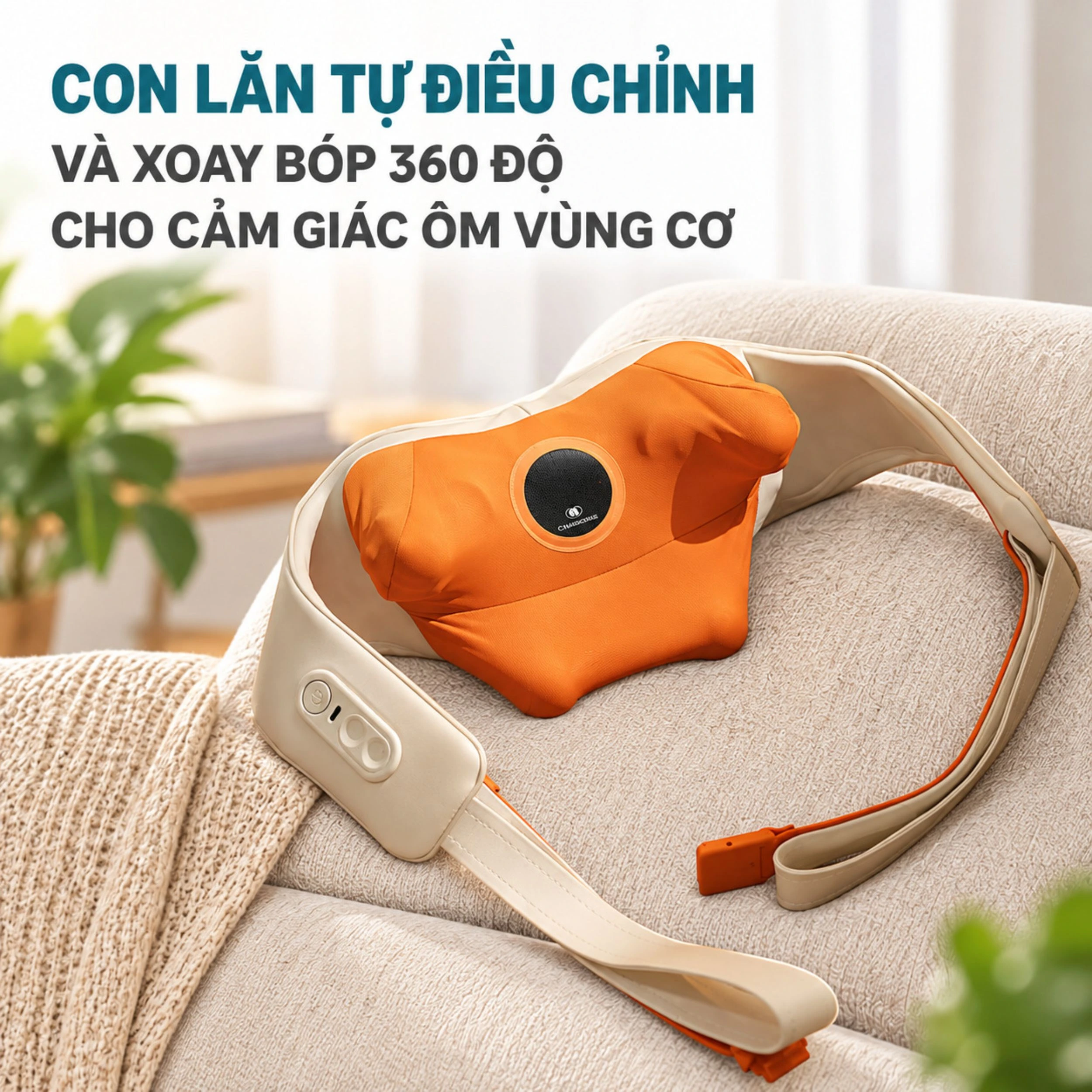 Máy massage cổ vai gáy Breo N6 Mini Màu Trắng - Cam