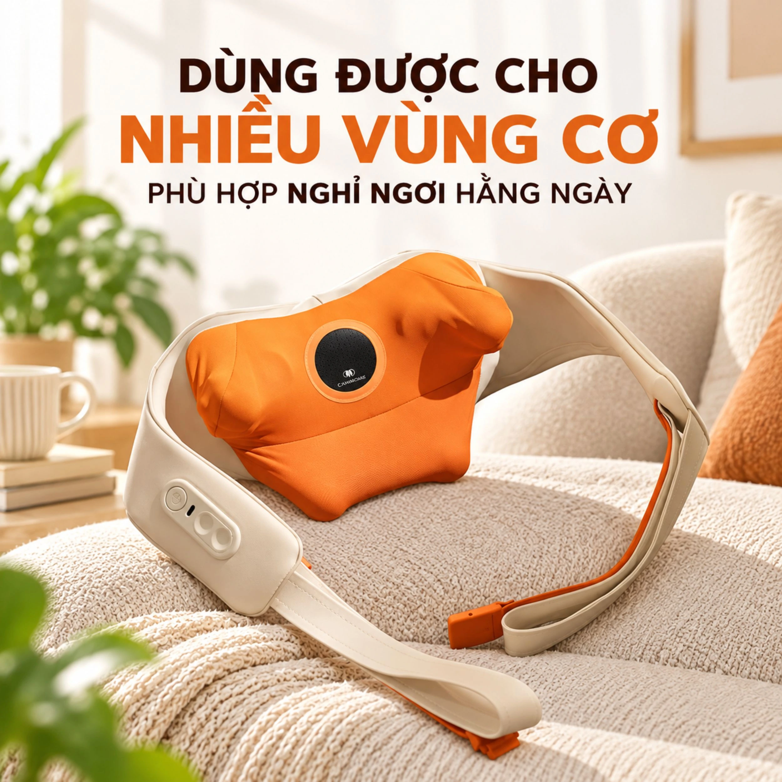 Máy massage cổ vai gáy Breo N6 Mini Màu Trắng - Cam