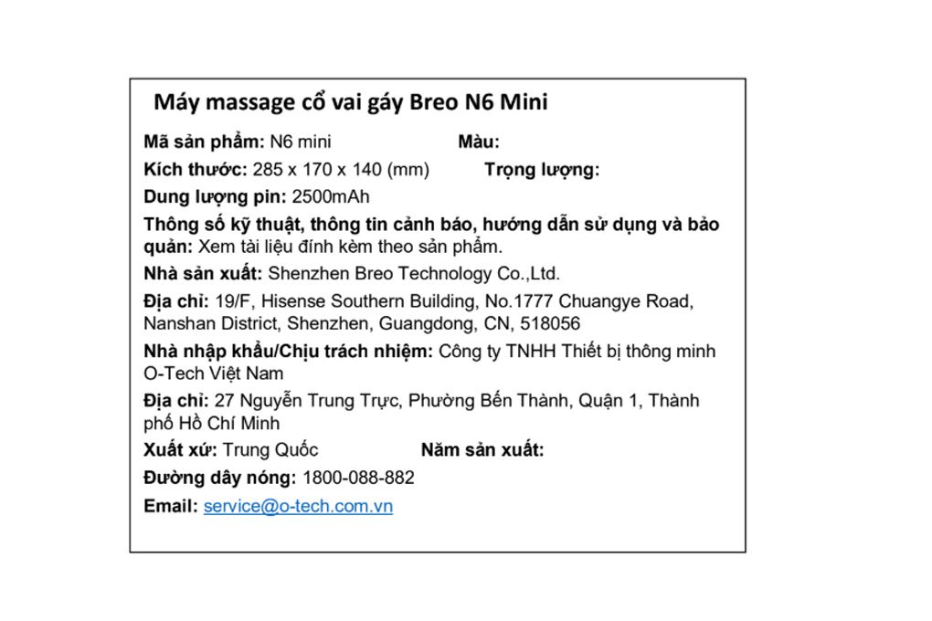 Máy massage cổ vai gáy Breo N6 Mini Màu Trắng - Cam