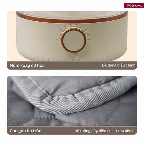 Chăn điện sưởi ấm Fujihome HB1820M Màu Xám