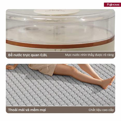 Chăn điện sưởi ấm Fujihome HB1820M Màu Xám