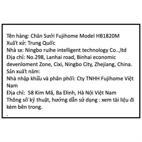 Chăn điện sưởi ấm Fujihome HB1820M Màu Xám