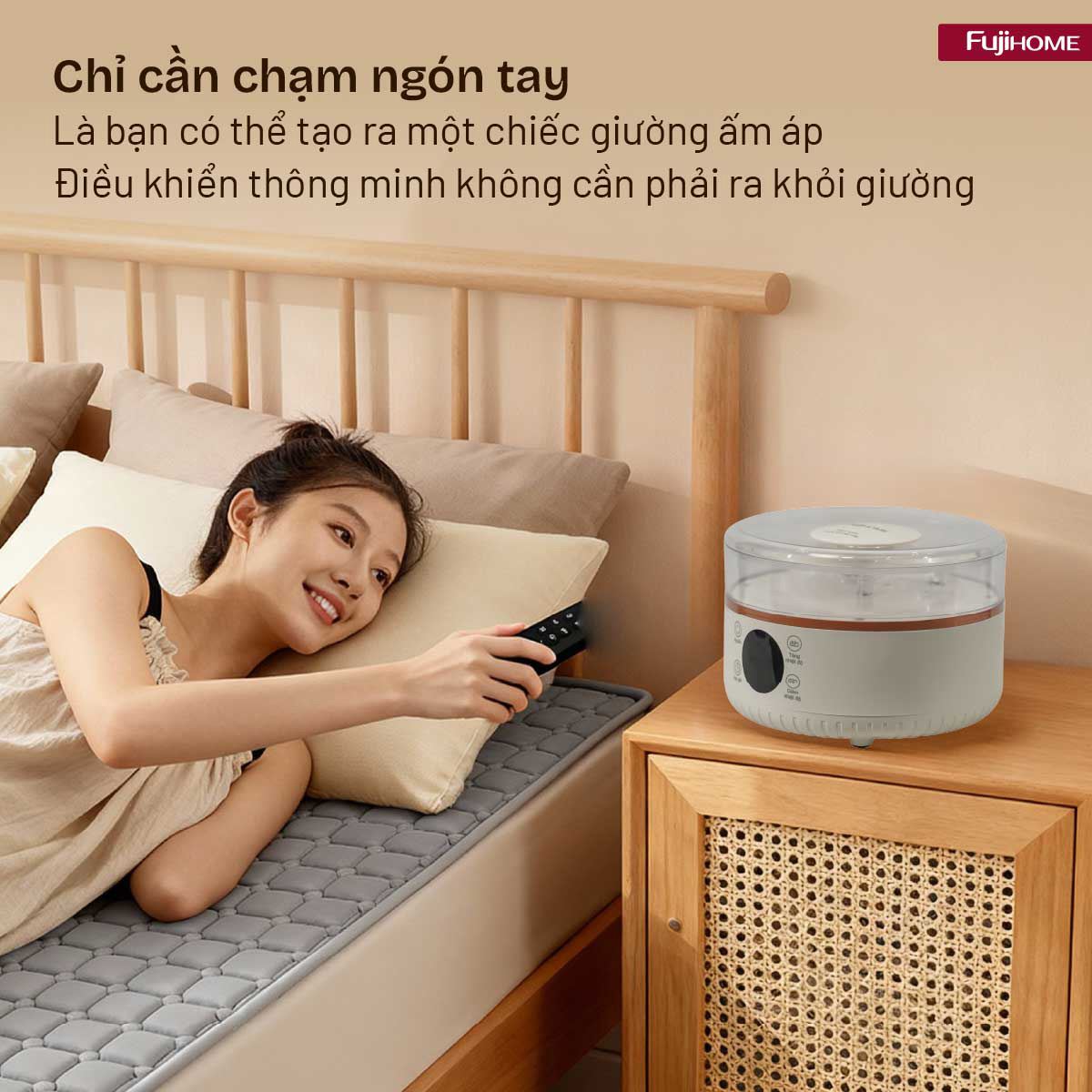 Chăn điện sưởi ấm FUJIHOME HB1820E Màu Xám