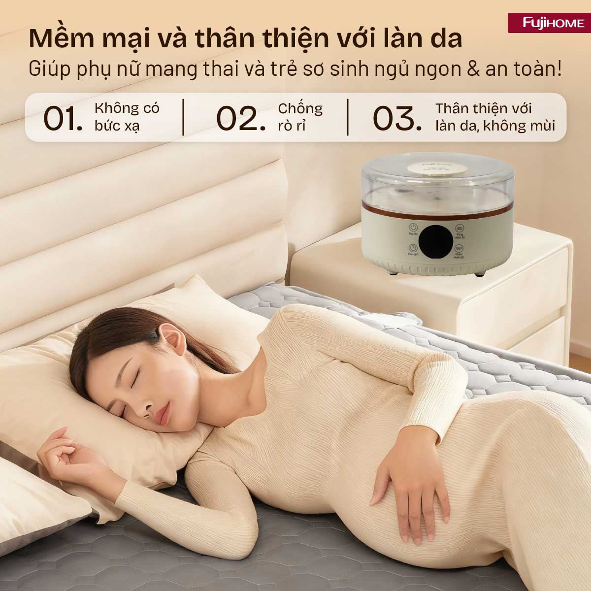 Chăn điện sưởi ấm FUJIHOME HB1820E Màu Xám