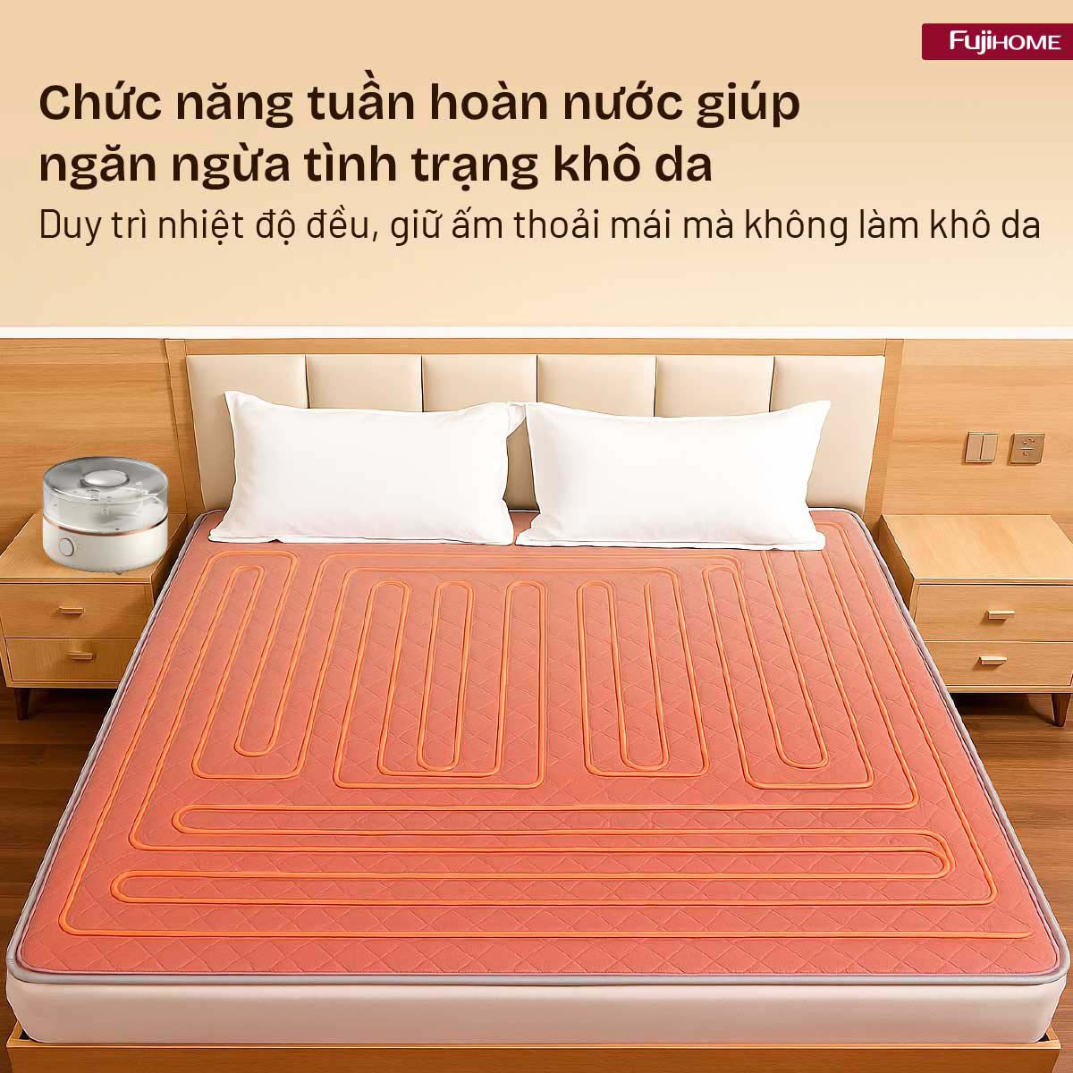 Chăn điện sưởi ấm FUJIHOME HB1820E Màu Xám