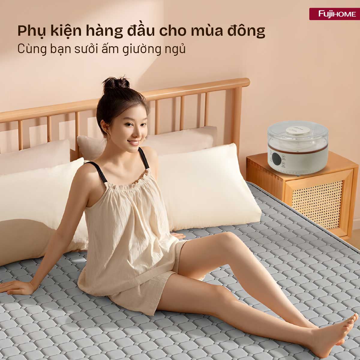 Chăn điện sưởi ấm FUJIHOME HB1820E Màu Xám