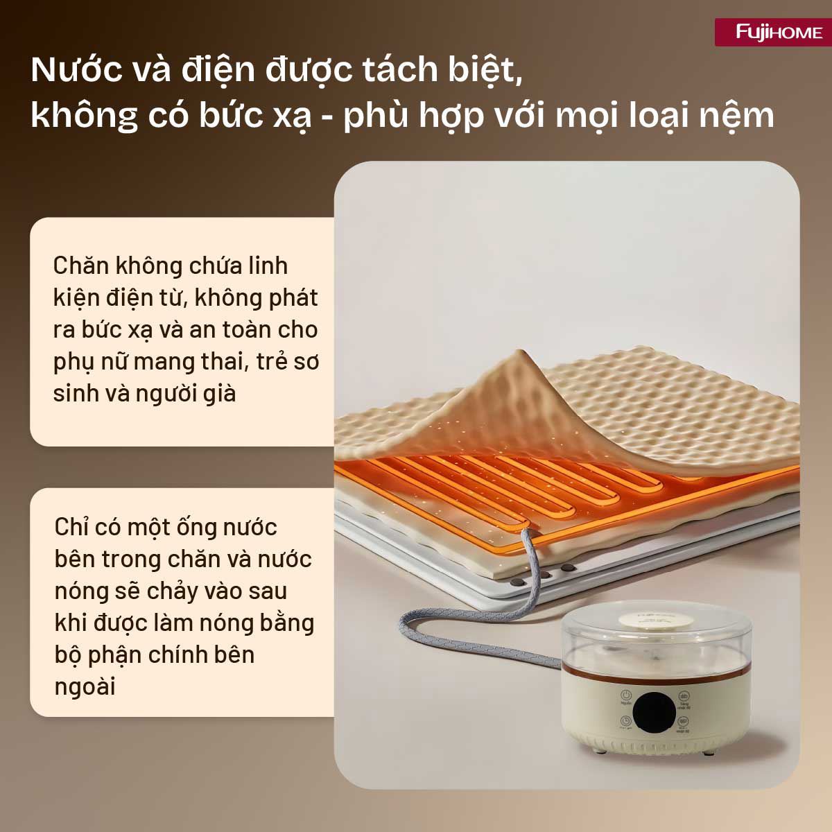 Chăn điện sưởi ấm FUJIHOME HB1820E Màu Xám