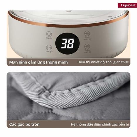 Chăn điện sưởi ấm FUJIHOME HB1820E Màu Xám
