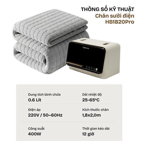 Chăn điện sưởi ấm FUJIHOME HB1820PRO Màu Xám