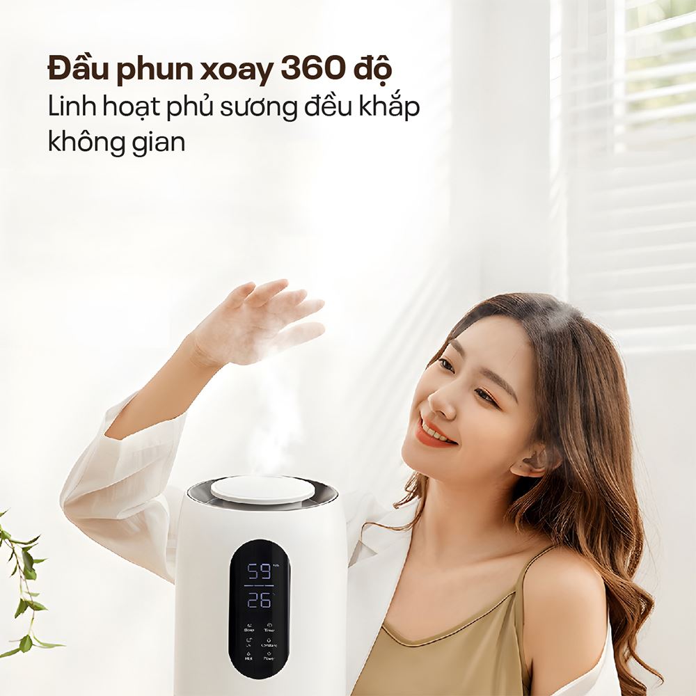 Máy tạo ẩm khuếch tán tinh dầu FUJIHOME HM10UV-WIFI Màu Trắng