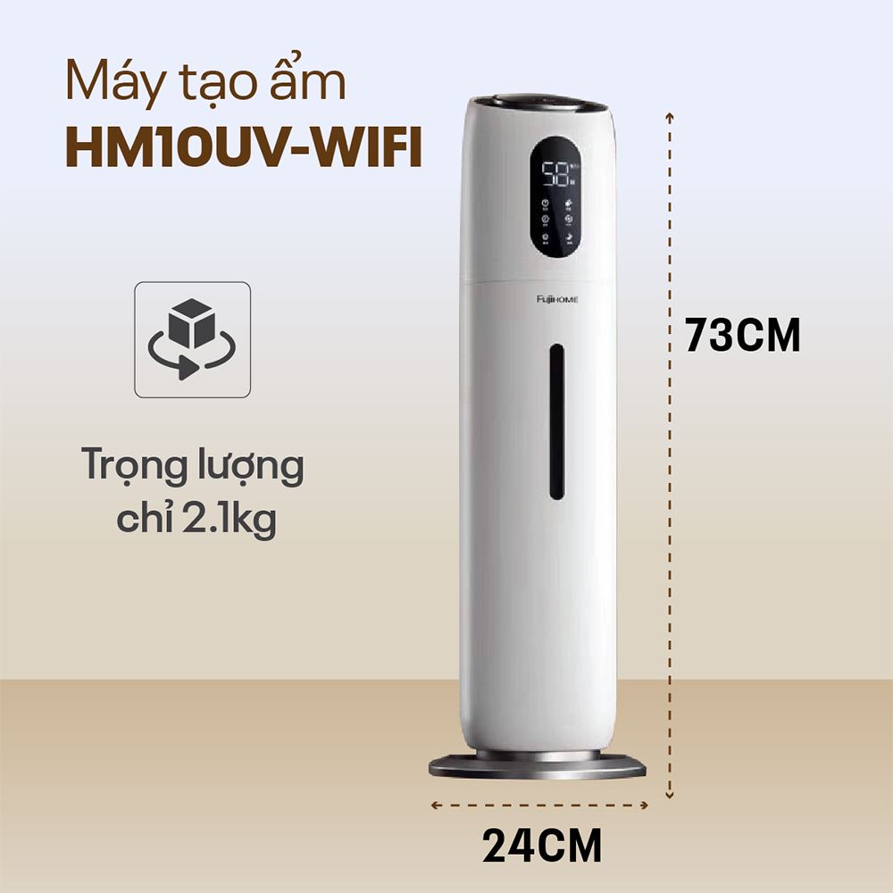 Máy tạo ẩm khuếch tán tinh dầu FUJIHOME HM10UV-WIFI Màu Trắng